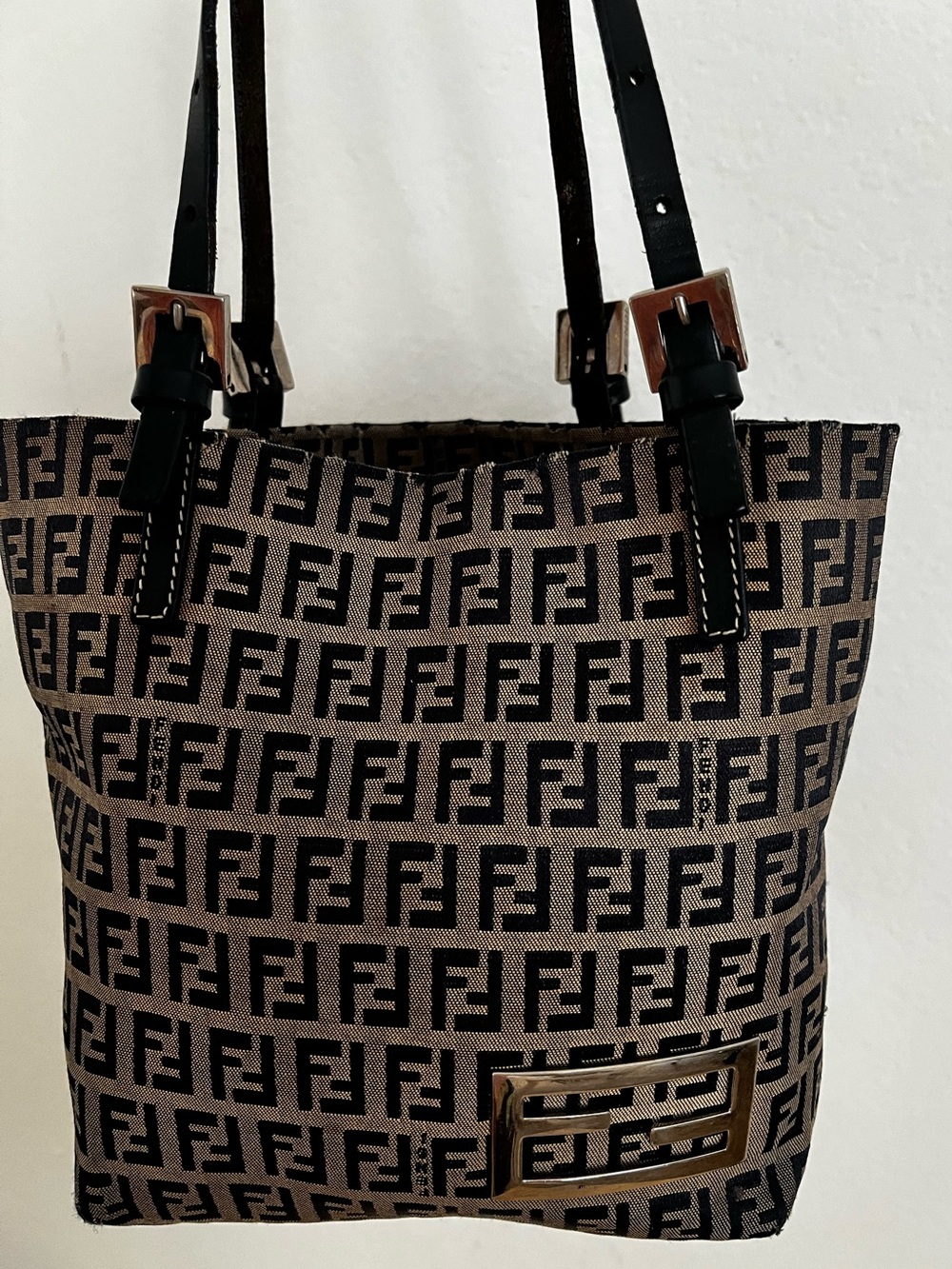 FENDI FF Zucca Canvas Mini Bucket Tote Bag Vintage Late 90s with COA